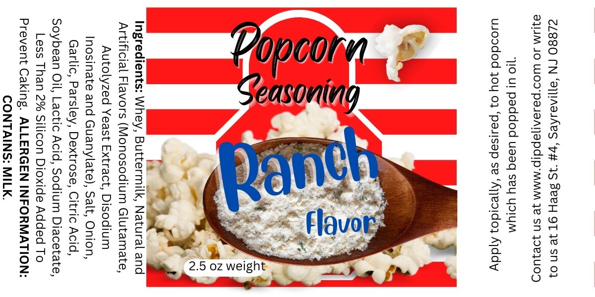Add Some Tangy Flavor to Your Snack Time with Our Savory Ranch Popcorn Seasoning - 3 oz Shaker Bottle