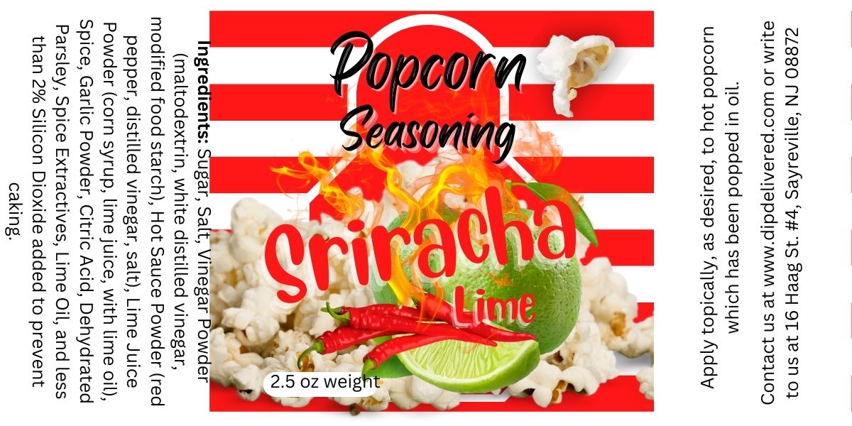 Sriracha Lime Popcorn Seasoning - 3 oz Shaker Bottle Add Some Heat to Your Snack Time with Our Fiery Seasoning