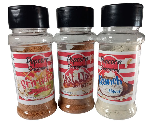 Satisfy Your Snack Cravings with Our 3-Pack Popcorn Seasoning Set - Perfect for Movie Nights and More!