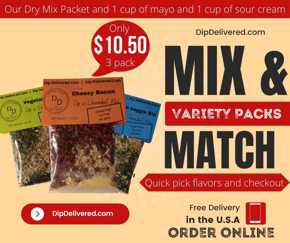 Share Your Love | 3 Pack Gift Box Includes Free Gift Message of Dry Dip Mix Packages |