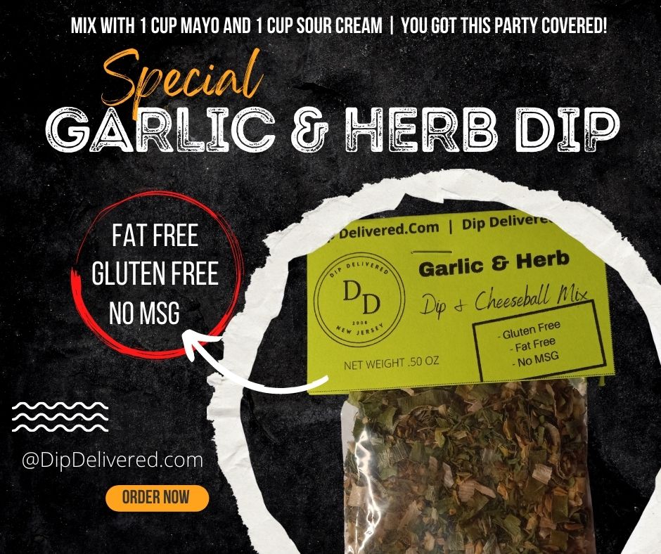 Garlic & Herb Dip Dry Mix Packet | Appetizer and Party Snack Gift Basket Idea | Dip Delivered