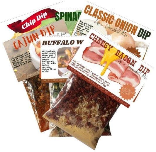 Gift Box 6 Pack of Dry Dip Mix Packages | Appetizer and Party Snack Gift Basket Idea | Dip Delivered